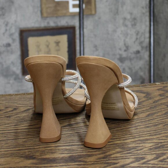 NWT Steve Madden Women's Libbie Heeled Sandal LIBB03S1 Camel Nubuck Brown 10M - Picture 11 of 14